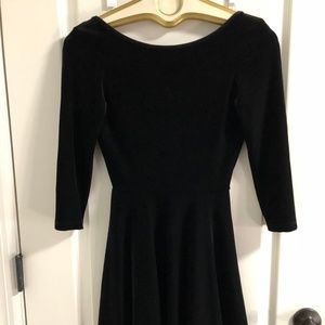 Black velvet skater dress low back